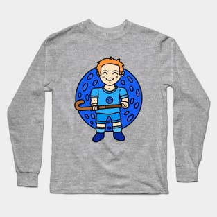 Funny field hockey boy Long Sleeve T-Shirt